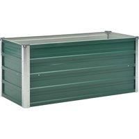 Raised Garden Bed Outdoor Planter Flower Box Galvanised Steel Green vidaXL