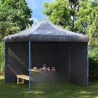 /'vidaXL Anthracite Party Tent Sidewalls with Zipper - Weather-Resistant Polyethylene Material for Outdoor Use, Easy to Install with Hook and Loop Fasteners