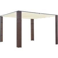 Gazebo with Roof Poly Rattan Marquee 300x300cm/400x400cm Brown/Grey vidaXL