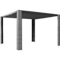 vidaXL Gazebo with Roof Poly Rattan 300x300x200cm Grey/Anthracite Pavilion