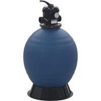vidaXL Pool Sand Filter- High-Density Polyethylene Construction, 6-Position Valve, Suitable for pool pumps of 1 HP, Economical & Low-maintenance, Filter Sand Needed, Blue
