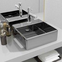 Wash Basin with Overflow 41x41x15cm Ceramic Home Bow Multi Colours vidaXL