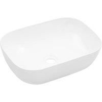 Wash Basin 45.5x32x13cm Ceramic Bathroom Wash Bowl Sink Black/White vidaXL