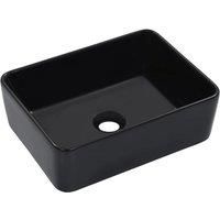 vidaXL Ceramic Wash Basin - Black
