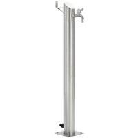 vidaXL Garden Water Column - Stainless Steel Round Outdoor Freestanding Faucet - 95 cm in Height