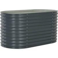 Vidaxl Garden Raised Bed 160X80X81 Cm Galvanised Steel - Grey