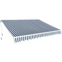 Vidaxl Folding Awning Manual Operated 350 Cm Blue White