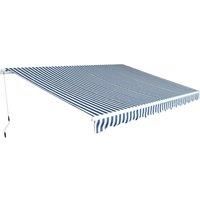 Vidaxl Folding Awning Manual Operated 450 Cm Blue White