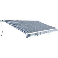 Vidaxl Folding Awning Manual Operated 500 Cm Blue White