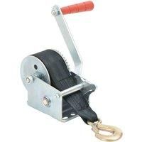 vidaXL Heavy-Duty Hand Winch with High-Strength Polyester Strap, Iron Construction, Weather Resistant, 360 kg Load Capacity