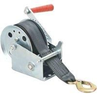vidaXL Hand Winch with Strap - Strong Iron Construction, 540kg/1200lbs Capacity, Ideal for Trucks, Trailers, Mobile Applications, Corrosion-Resistance, Reduced Vibration