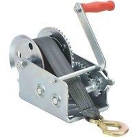 vidaXL Hand Winch with Strap 1130kg Heavy-duty Sturdy Gear with Webbing Polyester Corrosion & Weather Resistant Strap Puller Manual Hand Winch