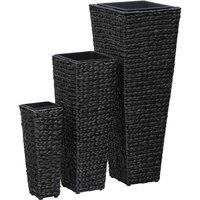 Raised Beds 3 pcs Water Hyacinth Dark Brown vidaXL