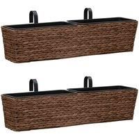 Planters Raised Bed Plant Stand Flower Box Indoor 2 pcs Water Hyacinth vidaXL