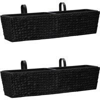 vidaXL Garden Planters 2pc Water Hyacinth Black