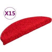 vidaXL Carpet Stair Treads 15 pcs Red 56x17x3 cm