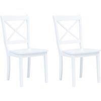 vidaXL 2 x Solid Rubberwood Dining Chairs, Dining Chairs, Kitchen Chairs, Living Room, Home, Indoor