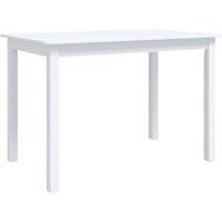 vidaXL Dining Table White 114x71x75 cm Solid Rubber Wood