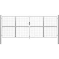 vidaXL Garden Gate Galvanised Steel 415X200cm Silver