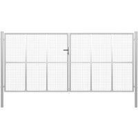 Vidaxl Garden Gate Galvanised Steel 415X225 Cm Silver