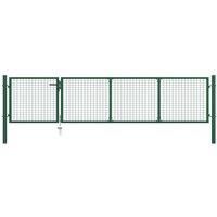 Vidaxl Garden Gate Steel 350X75 Cm Green