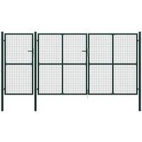 Garden Gate Lawn Fence Door Mesh Patio Outdoor Gate Galvanised Steel vidaXL