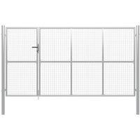 Vidaxl Garden Gate Steel 350X150 Cm Silver