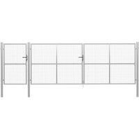Vidaxl Garden Gate Steel 500X150 Cm Silver