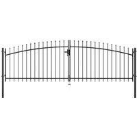vidaXL Double Door Fence Gate with Spear Top 400x150 cm BEST