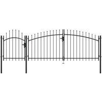 vidaXL Garden Gate Steel 1.5x4 m Black