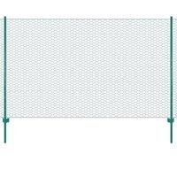 Wire Mesh Fence with Posts Garden Enclosure Fence Screen Steel Green vidaXL