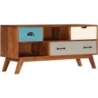 Solid Acacia Wood TV Cabinet with 3 Drawers HiFi Sideboard Stand Unit vidaXL