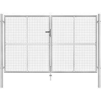 Garden Gate Galvanised Steel 105x125 cm Silver
