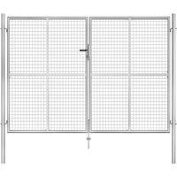 Vidaxl Garden Gate Galvanised Steel 306X225 Cm Silver