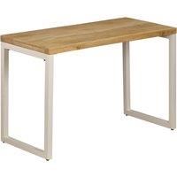 Vidaxl Dining Table 115X55X76 Cm Solid Mango Wood And Steel