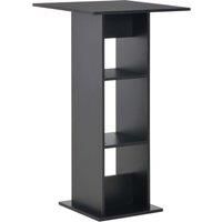 vidaXL Black Bar Table - Modern Design, Engineered Wood, Compact Dining Table with Storage Shelves, Suitable for Living Room, Dining Room, 60x60x110 cm
