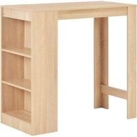vidaXL Oak Bar Table with 3-layer Shelf - Modern Dining Table for Kitchen or Bar, Durable and Easy Clean, Brown