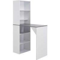 vidaXL Bar Table with Cabinet White 115x59x200 cm