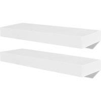 vidaXL Wall Shelves - Set of 4 White Modern Decorative Shelves with Invisible Mounting System, Easy installation, Ideal for Home & Office