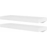 vidaXL Wall Shelves 4 pcs - White - 60 cm, Matte MDF Finish, Invisible Mounting System, Versatile Display Racks For Living Room, Bedroom, Office