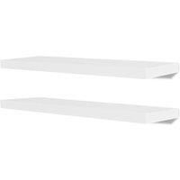 vidaXL 4x Wall Shelves White 80cm Display Hanging Storage Bookcase Furniture