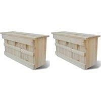 vidaXL Sparrow Houses 2 pcs Wood 44x15.5x21.5cm, Brown