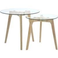 vidaXL Side Table Set 2 Pcs Tempered Glass, Multi