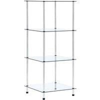 vidaXL 4-tier Shelf Transparent 40x40x100 cm Tempered Glass, Multi