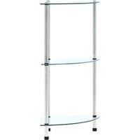 vidaXL Hartglas 3 Ebenen Transparent 30 x 30 x 67 cm