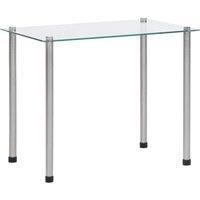 vidaXL - 3x Transparent Tempered Glass Nesting Tables - Modern Stackable Accent End Tables for Living Room, Bedroom, Office - Set of 3 - Stainless Steel Legs