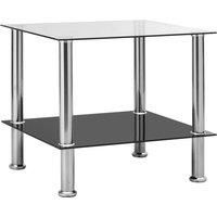 vidaXL Side Table Transparent 45x50x45 cm Tempered Glass