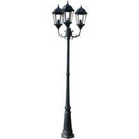 vidaXL Aluminium Garden Light Post, Dark Green/Black, 3-Arms, 230 cm Height, 100W Maximum Power, Weather-Resistant, Suitable for Patio, Yard, Garden and Pathways