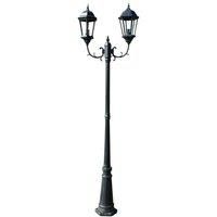 vidaXL Brighton Garden Light Post 2-arms 230cm Dark Green/Black Outdoor Lamp