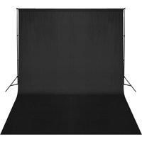 vidaXL Photography Backdrop Support System 500x300cm Black - Adjustable Aluminium Stand, Carrying Bag Included, Ideal for Portrait/Commercial Photography